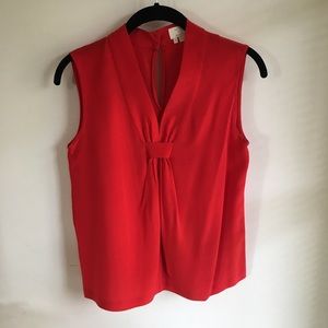 Kate Spade ♠️ lipstick red silk blouse XS